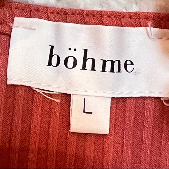 BOHME tank tops ribbed ruffles size XL white pink/orange color - Picture 6 of 8